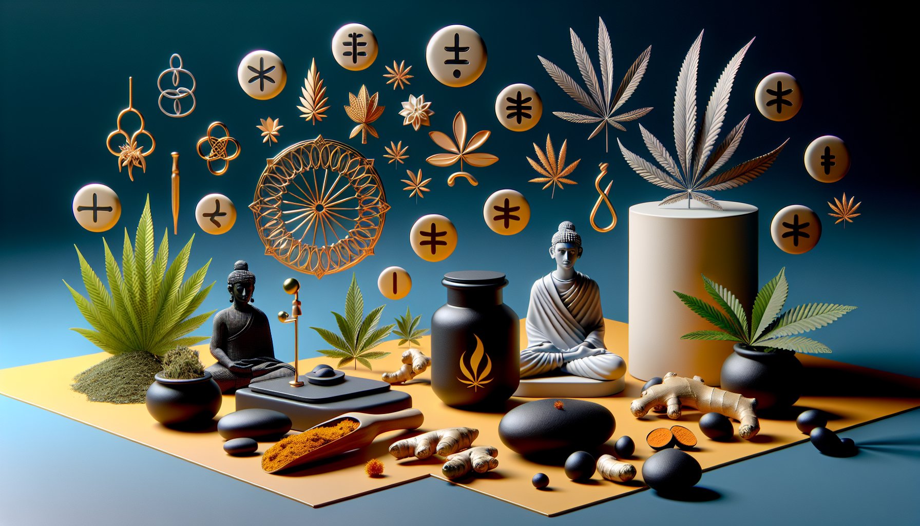 Natural remedies for pain management in 2025, highlighting turmeric, ginger, cannabis, and holistic healing techniques.