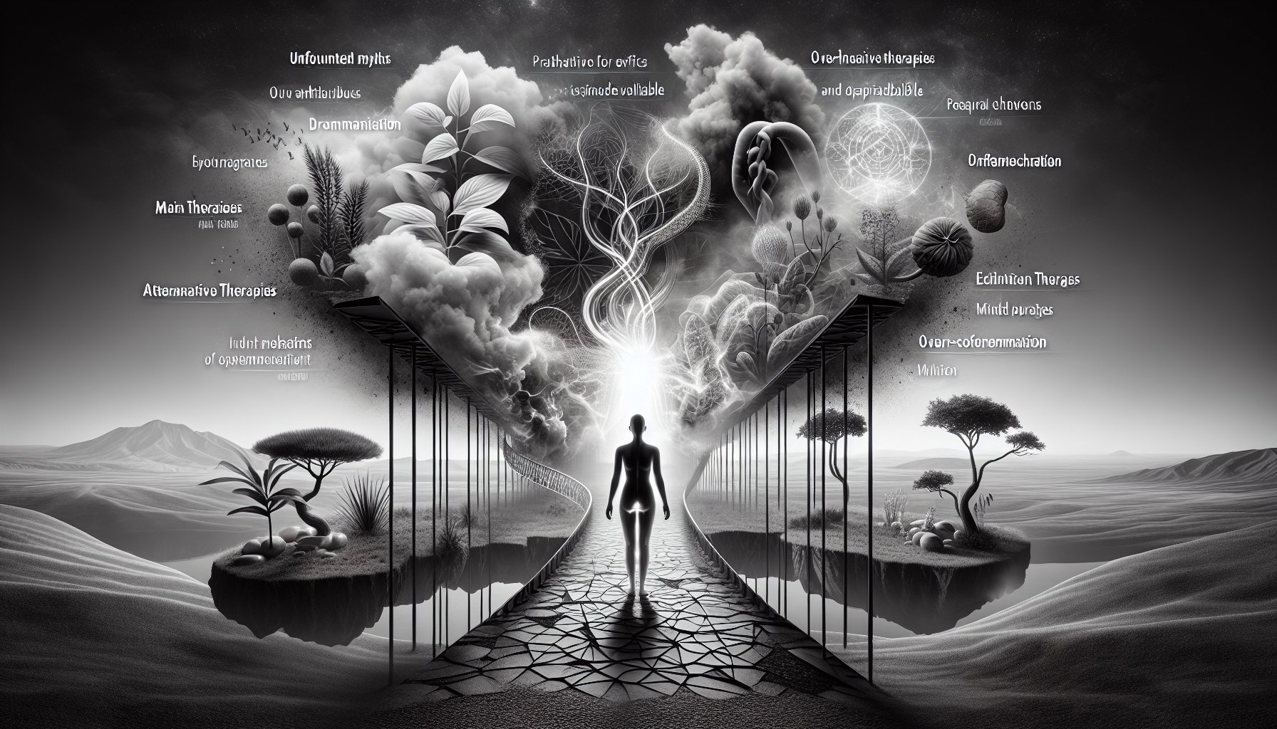 Infographic debunking pain management myths, highlighting chronic pain treatment, alternative therapies, and OTC medication risks.