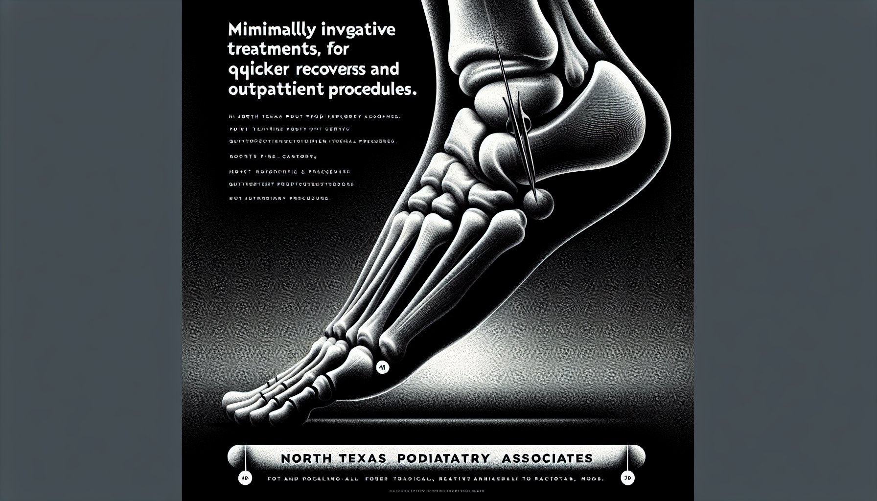 Minimally invasive treatments for foot problems at North Texas Podiatry Associates offer quicker recoveries through outpatient procedures.