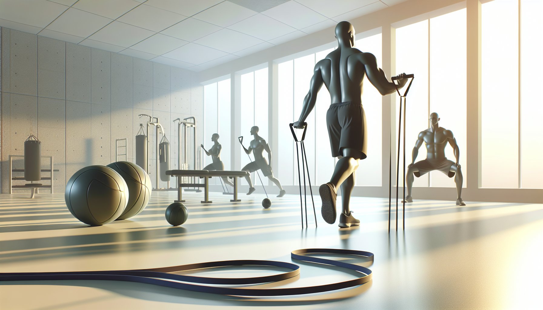 Resistance bands for rehabilitation exercises, enhancing musculoskeletal recovery and strength training for patient empowerment.