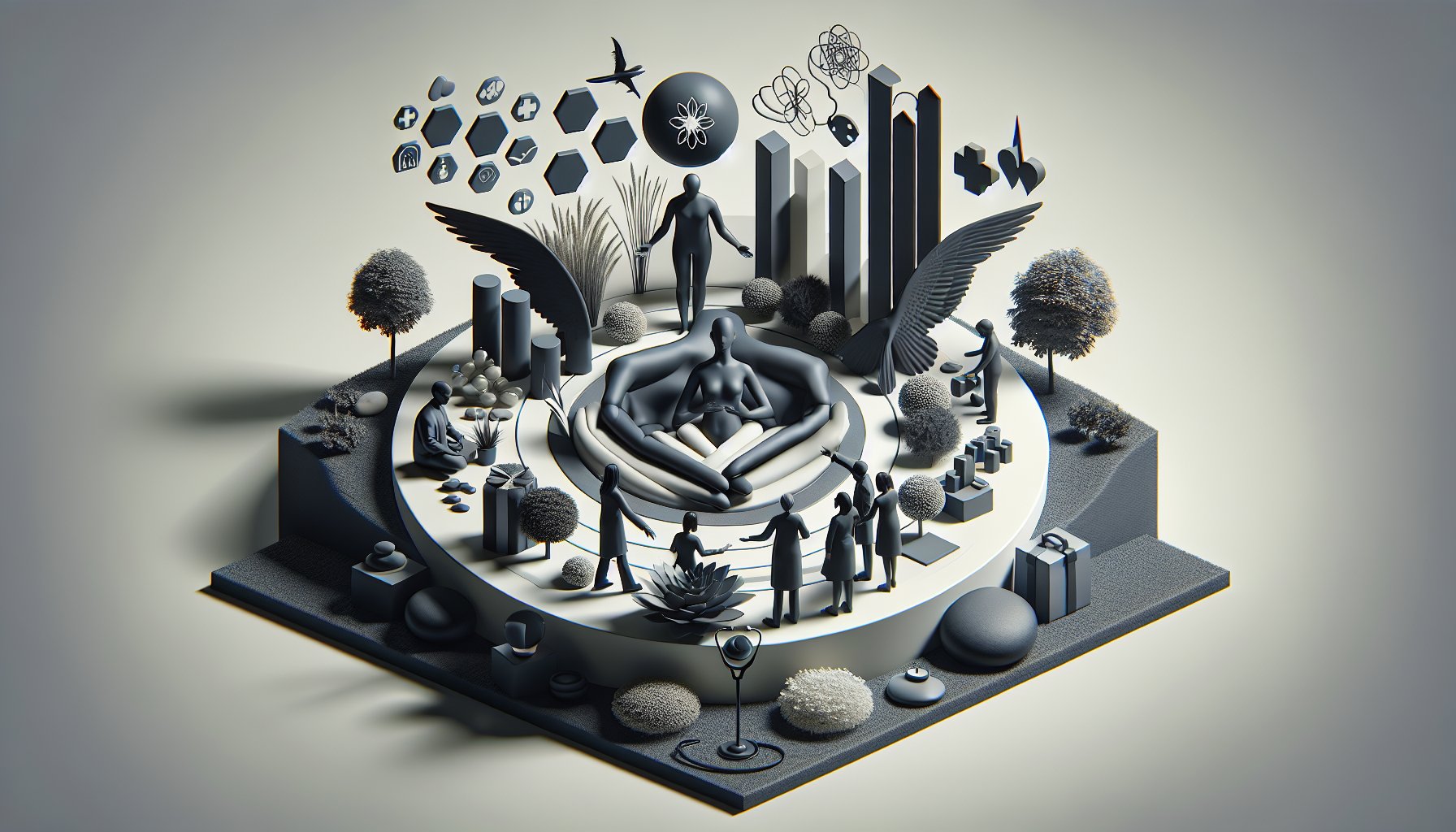 Integrative pain management strategies combining alternative therapies, holistic care, personalized treatments, and community support.