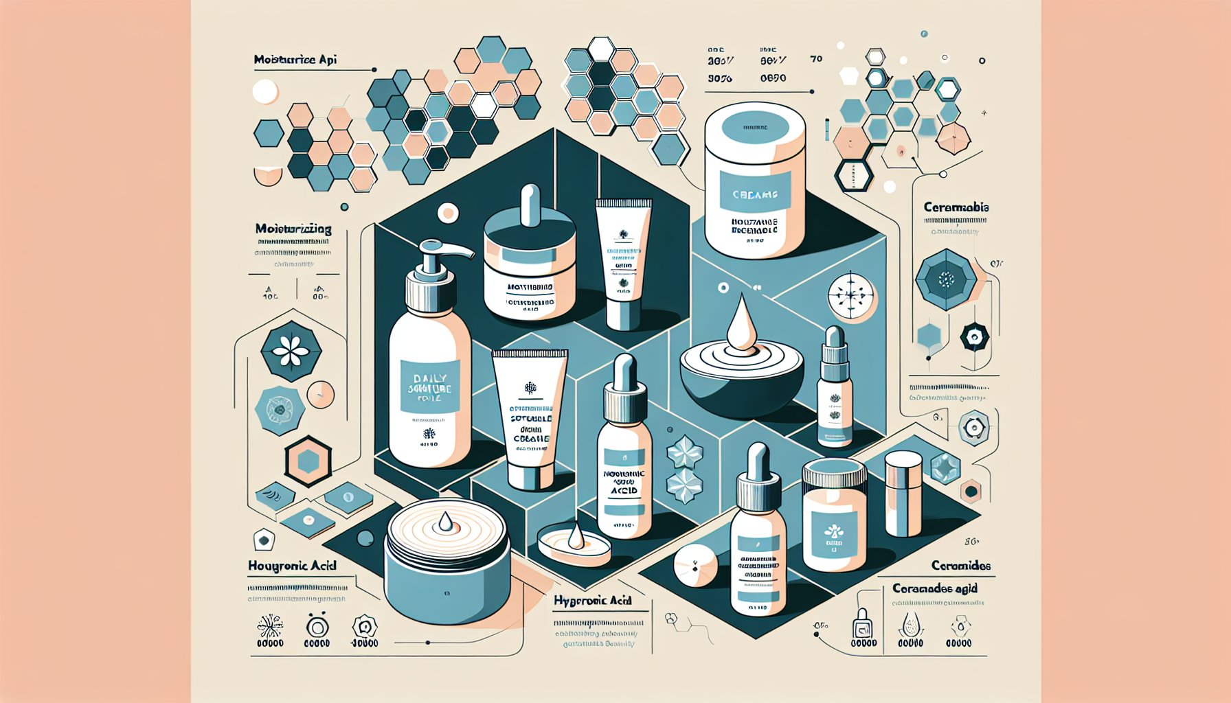 Guide to a daily skincare routine using moisturizing creams with hyaluronic acid and ceramides for sustainable beauty.