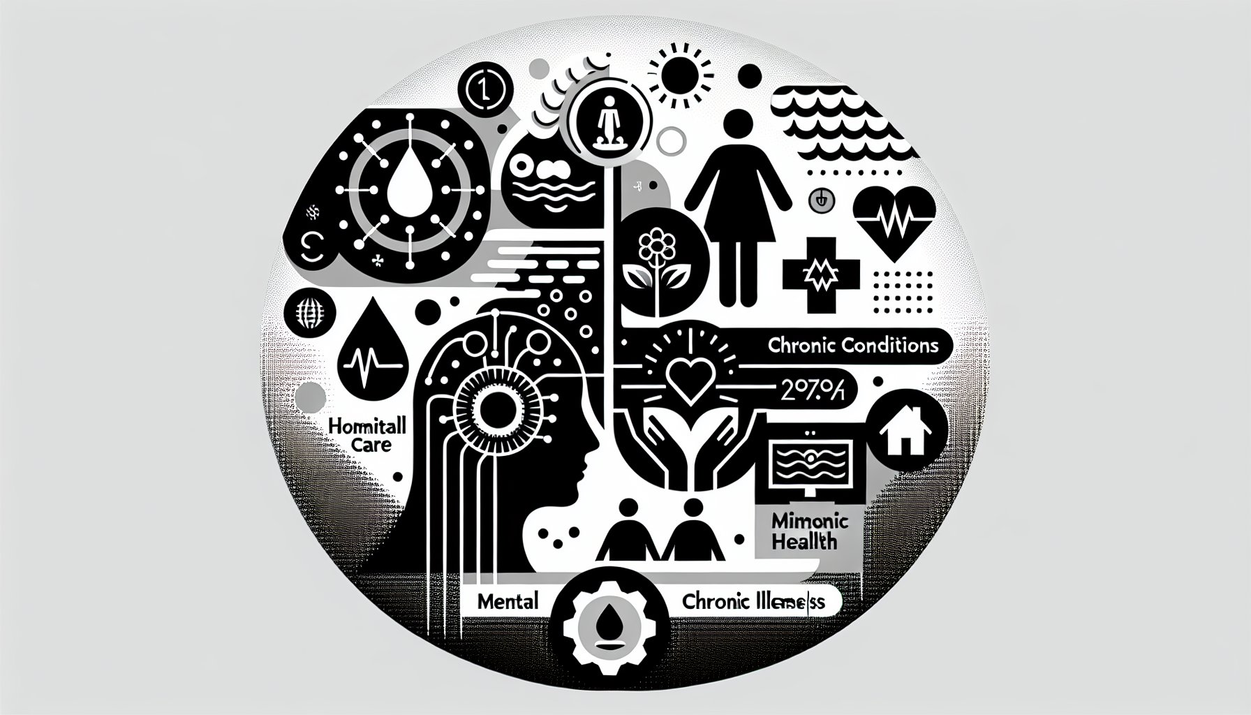 FAQs on managing chronic conditions with holistic care, mental health support, technology, and community resources.