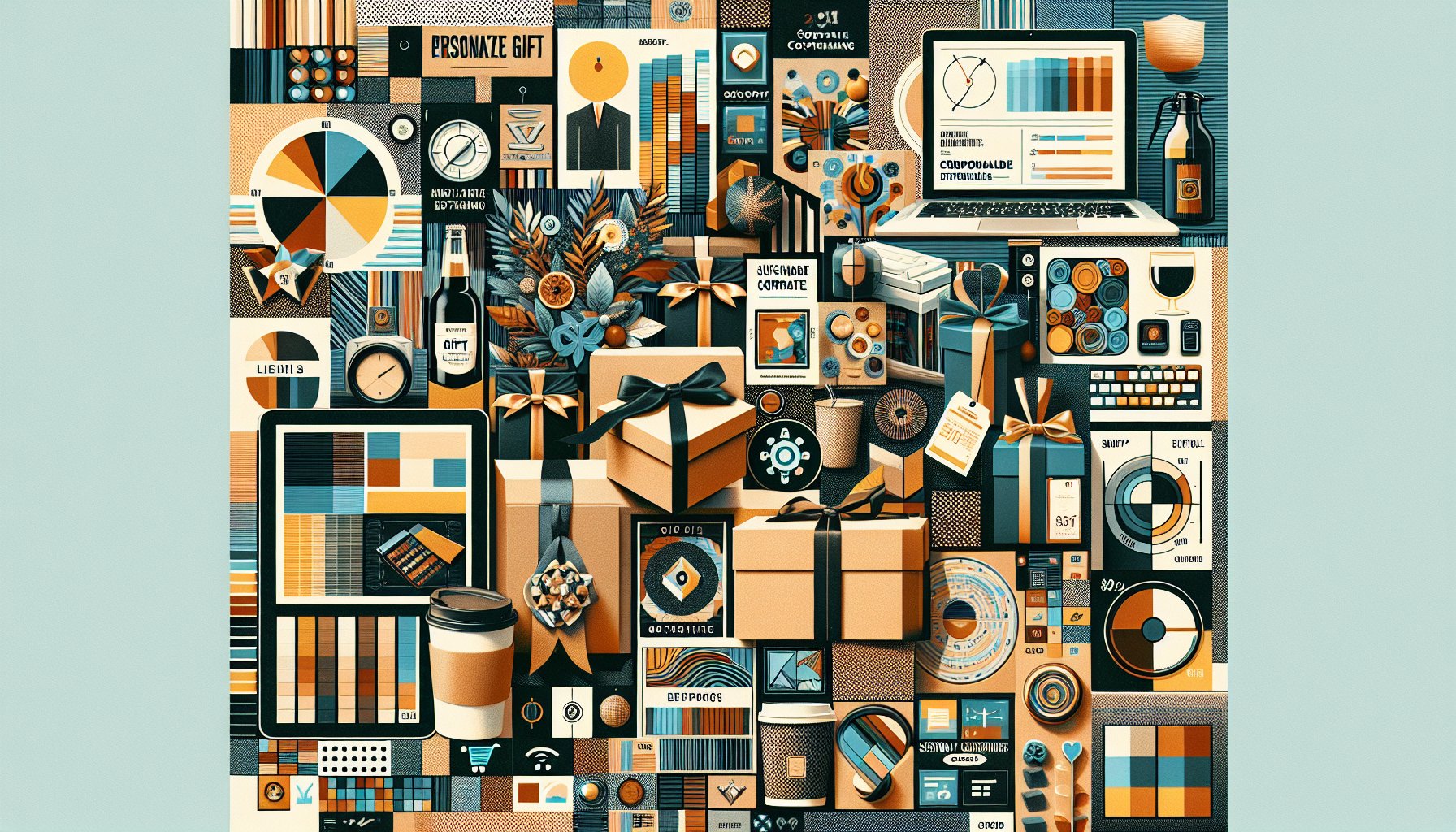 Creative corporate gift package showcasing personalized, sustainable gifts with unique packaging for a memorable sensory experience.