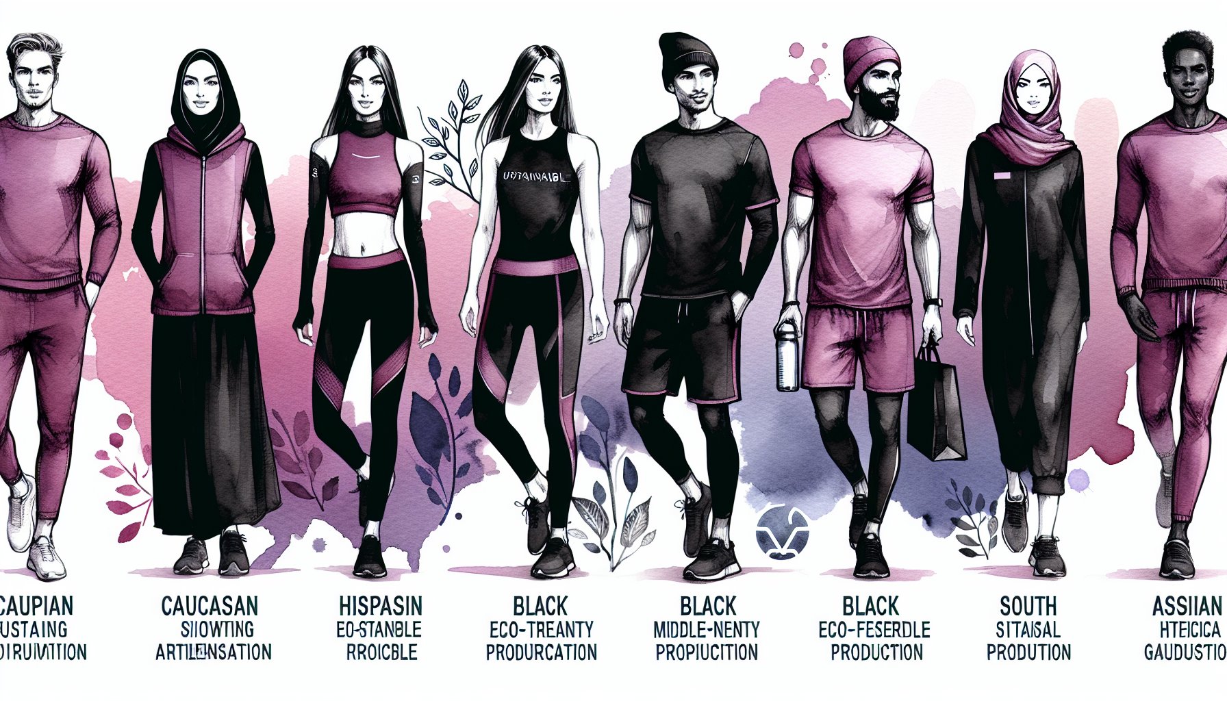 Key features in branded apparel: inclusivity, sustainability, ethical production, and support for active lifestyles.