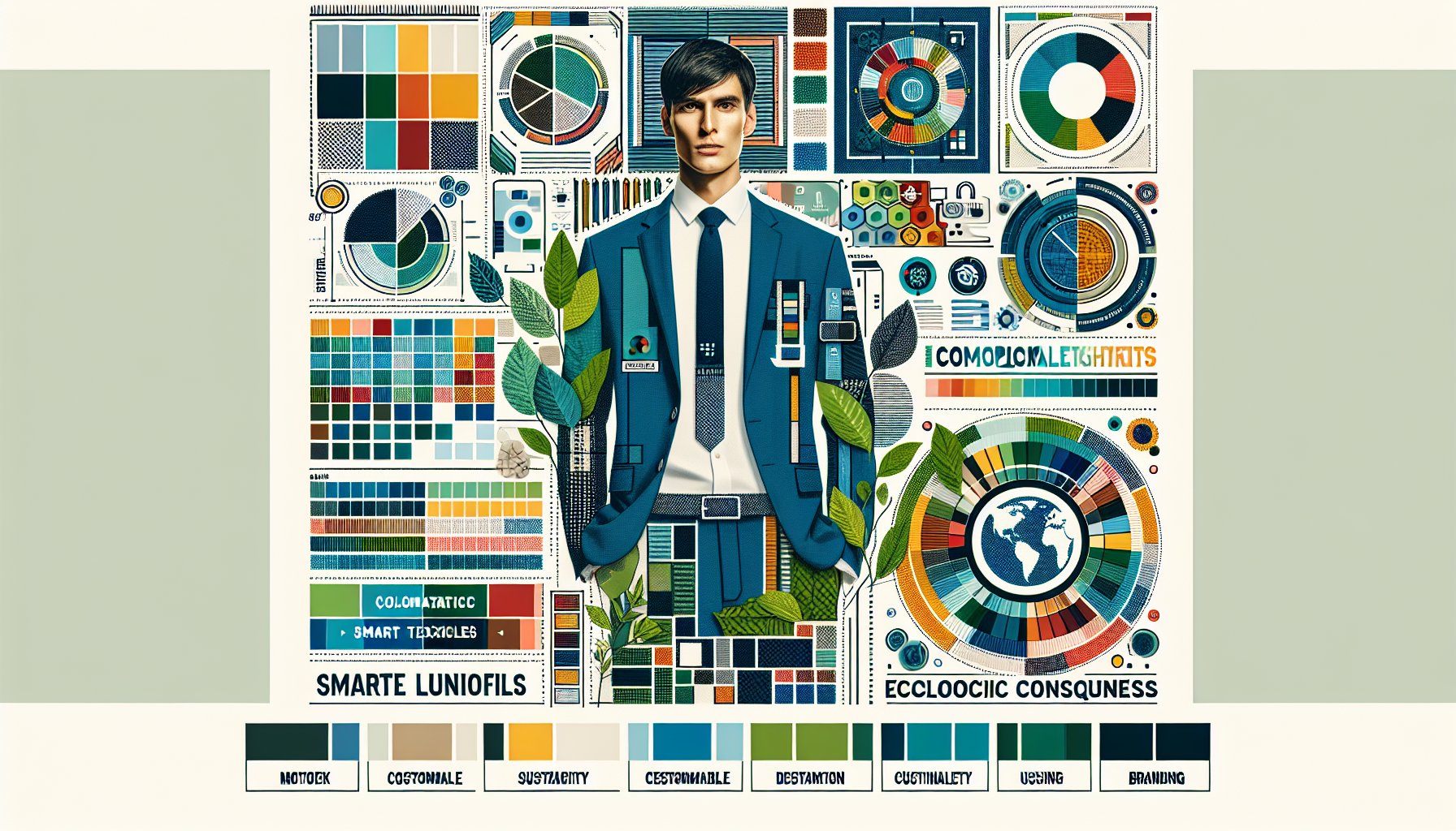 Trendy corporate uniforms for 2025 featuring sustainable fabrics, smart textiles, and customizable designs reflecting color psychology.