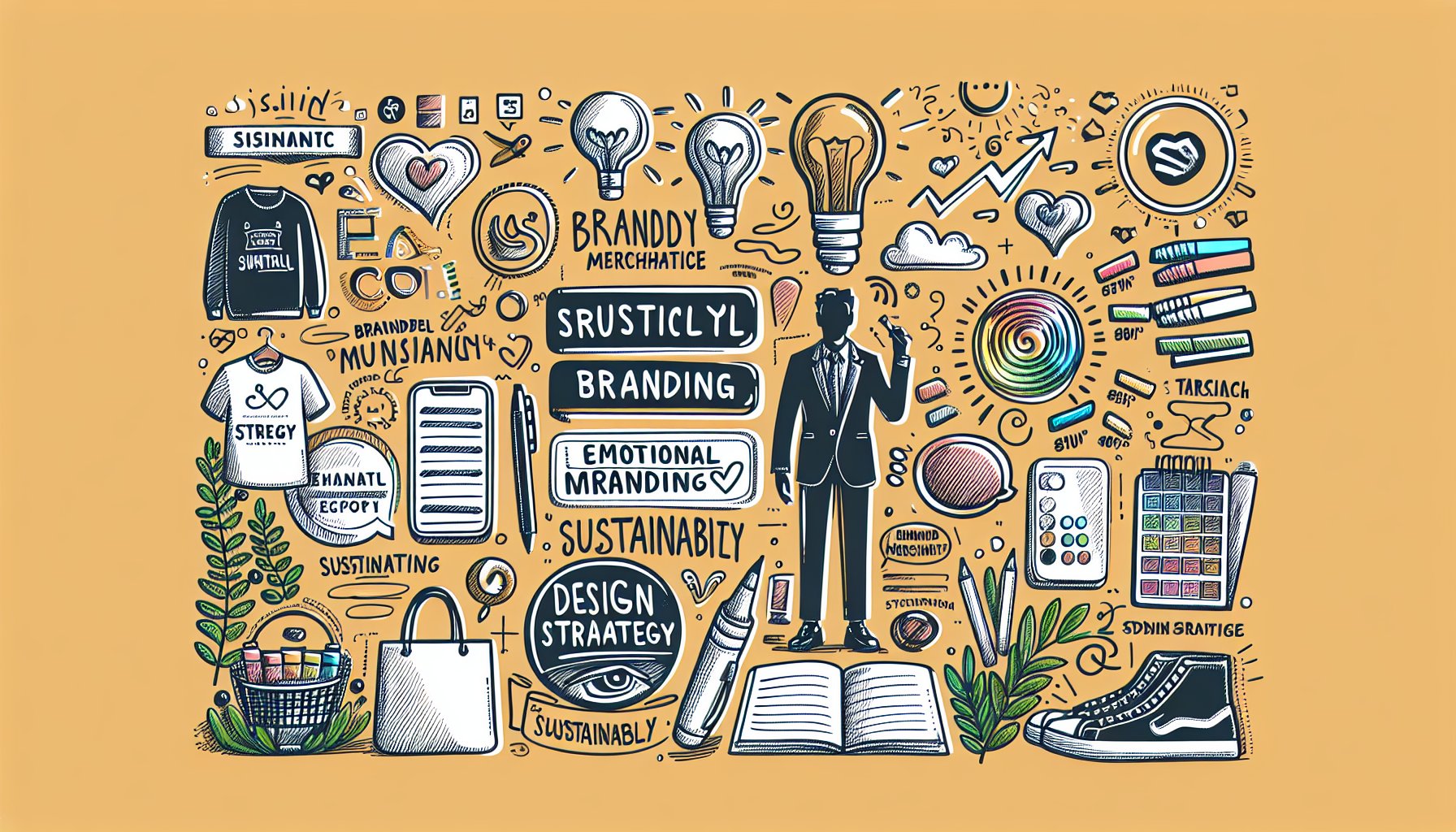 Branded merchandise design by Proforma Color Press emphasizing emotional branding and sustainable strategies.