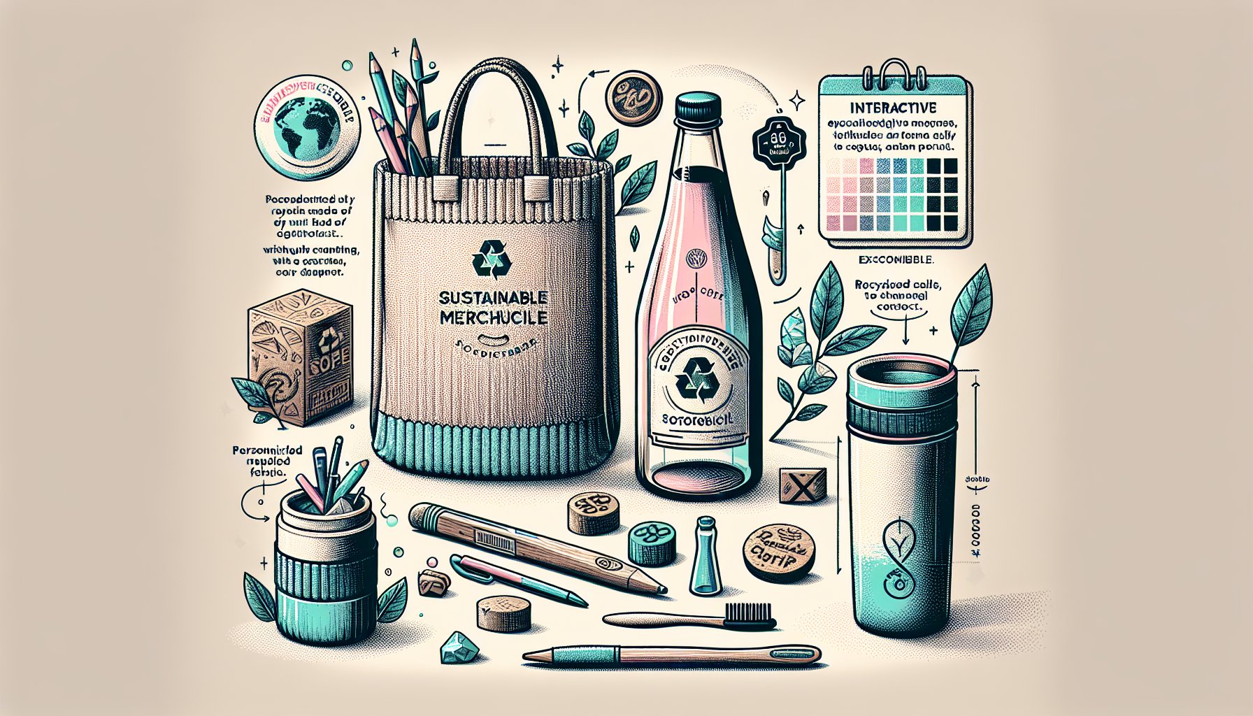 Creative promotional items for 2025: sustainable merchandise, personalized branding, and eco-friendly interactive experiences.