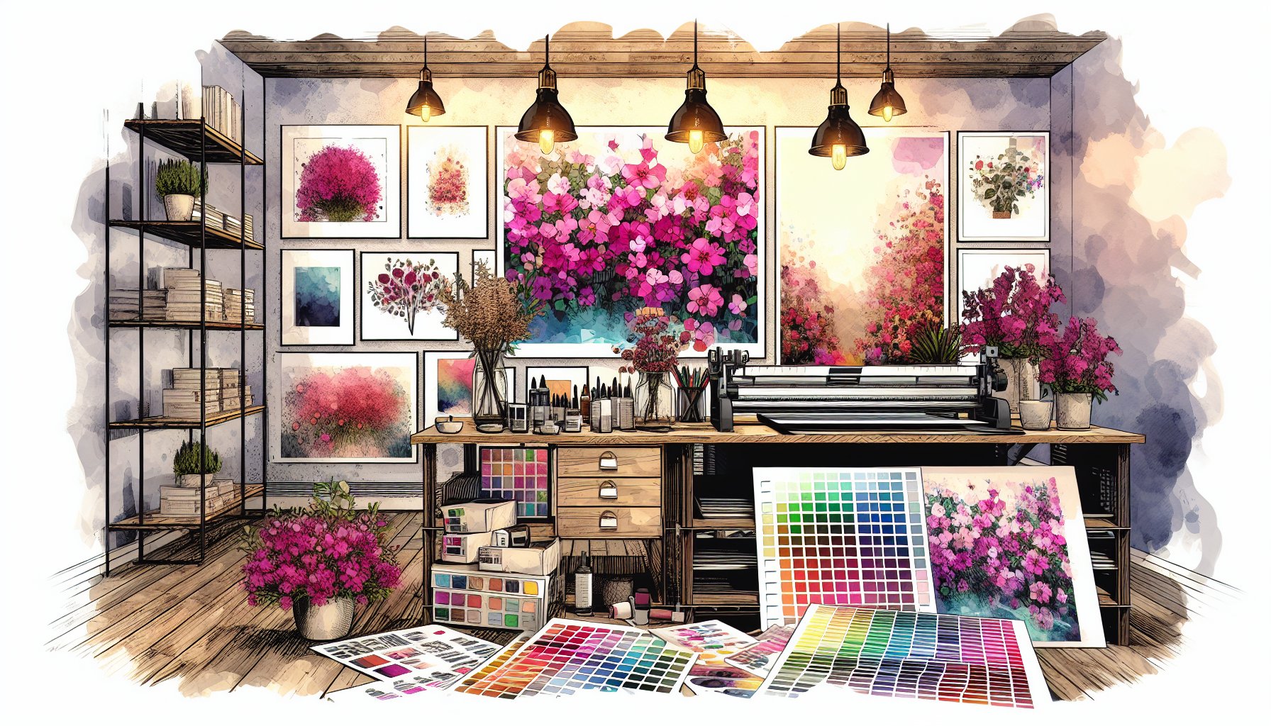Step-by-step guide for DIY print studio: create high-quality prints using color calibration and artistic presentation techniques.