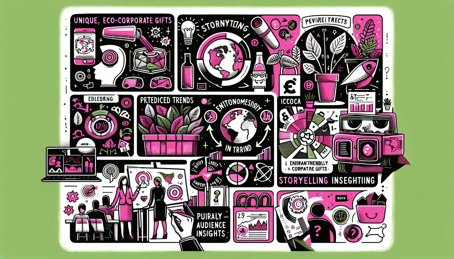 Unique giveaways for corporate gifting 2025, leveraging audience insights and storytelling with eco-friendly gifts.