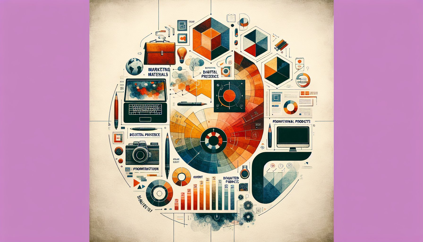 Essential marketing materials for entrepreneurs to enhance brand identity and digital presence through integrated campaigns and promotional products.