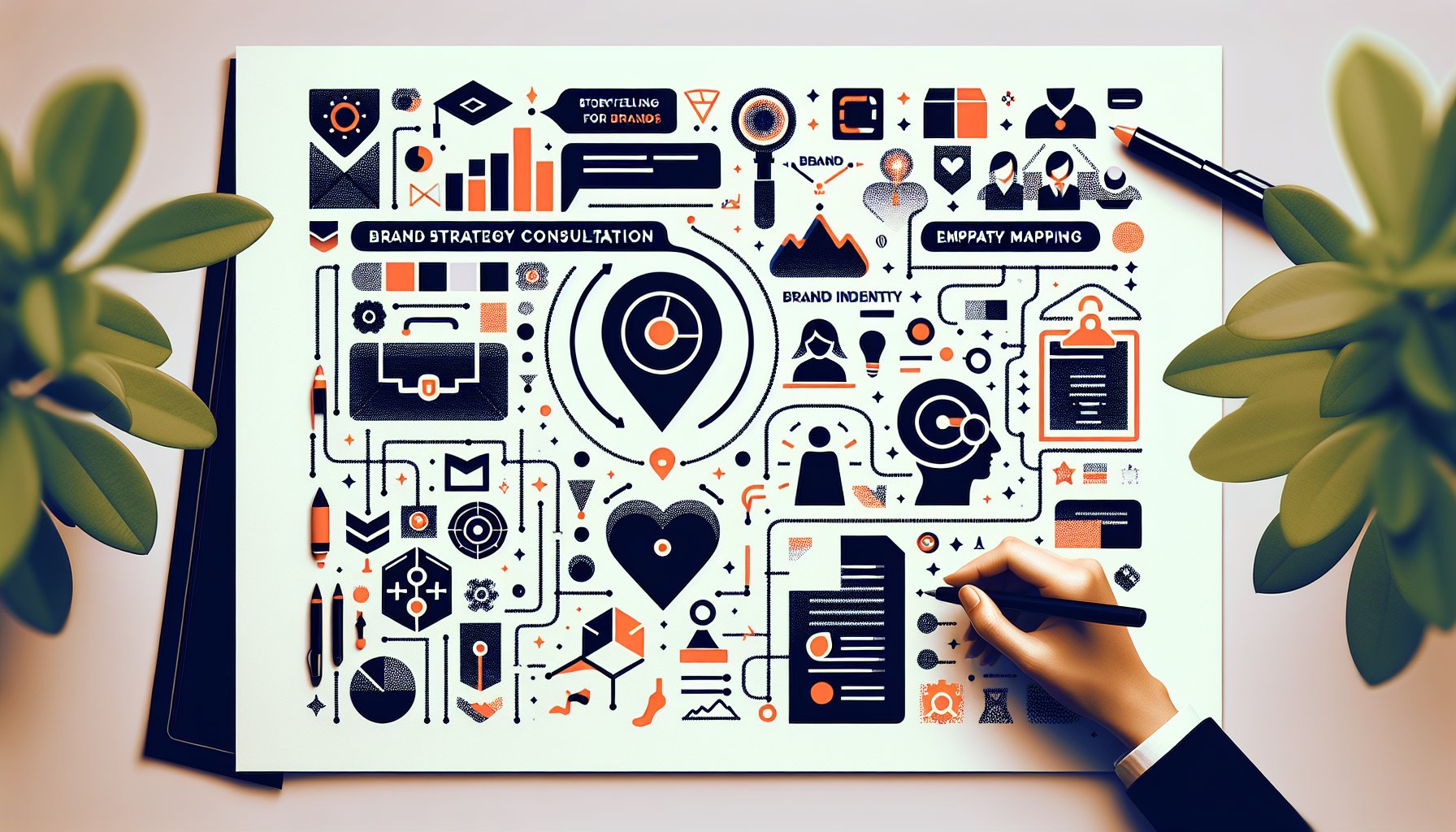 Best practices for a brand strategy consultation using a data-driven approach, empathy mapping, and storytelling for brand identity.
