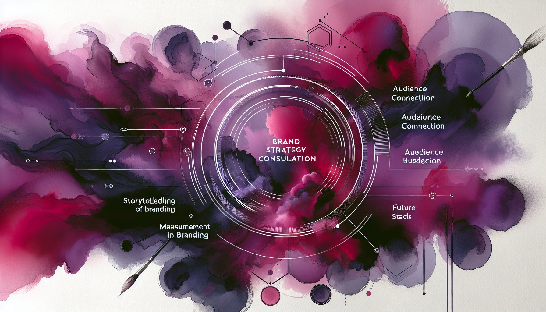 Brand strategy consultation FAQ covering audience connection, storytelling, measuring success, and future branding trends.