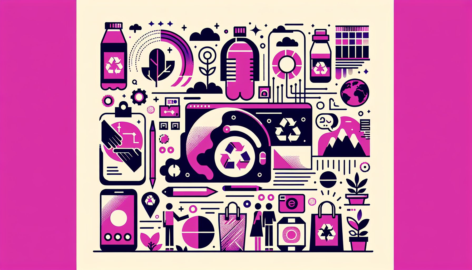 Branded merchandise showcasing sustainability trends, enhancing consumer engagement and brand identity through interactive experiences.