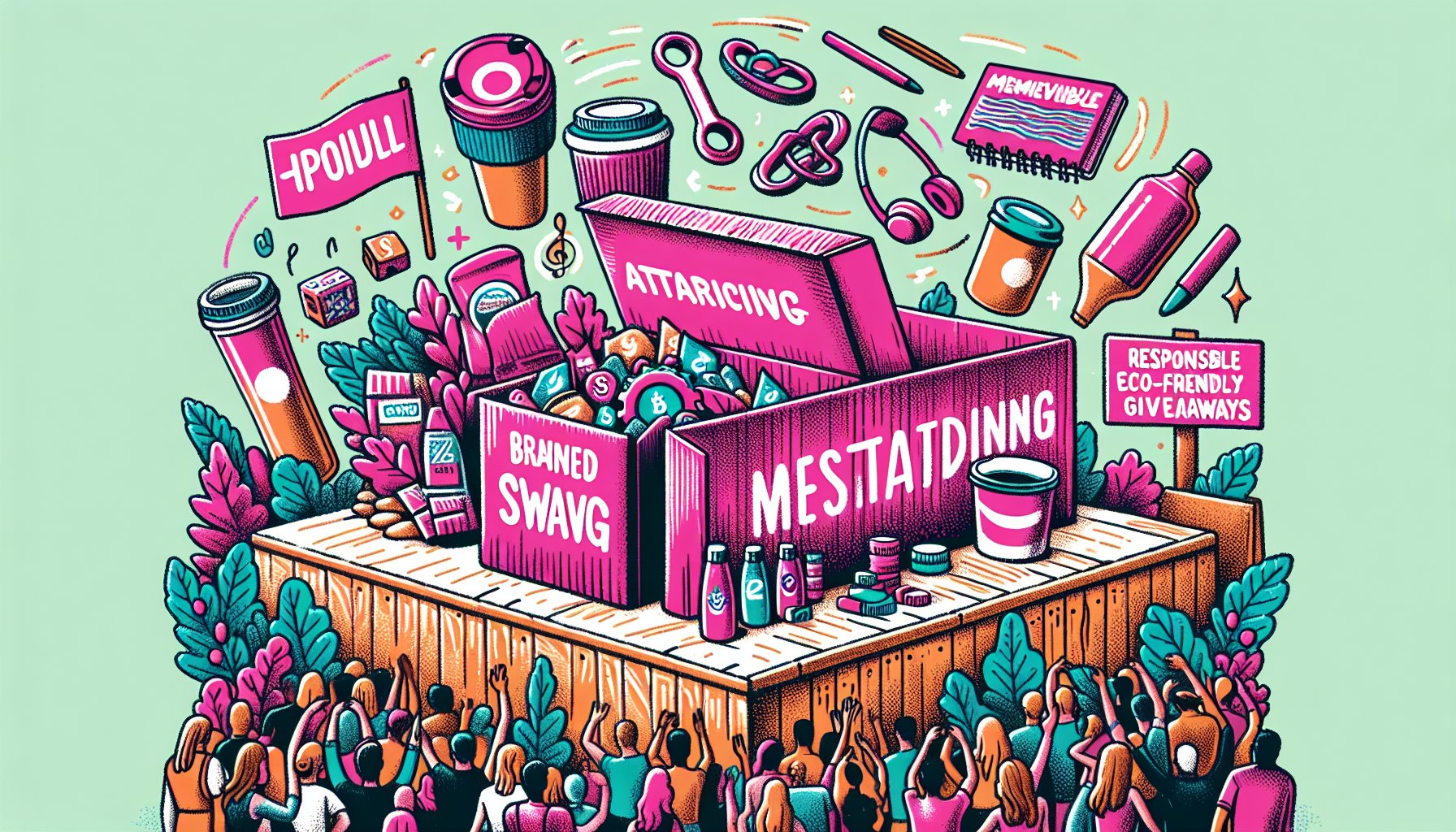 Branded merchandise enhances event marketing through sustainable swag, memorable giveaways, and boosts audience engagement.