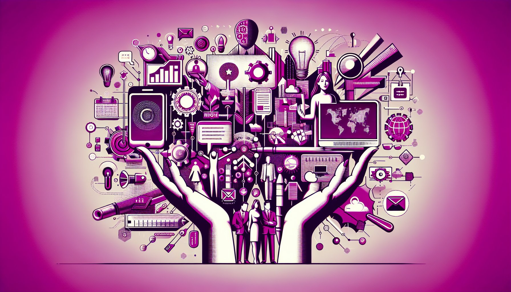 Visual representation of an omnichannel strategy enhancing brand experience through personalized interactions and storytelling at customer touchpoints.