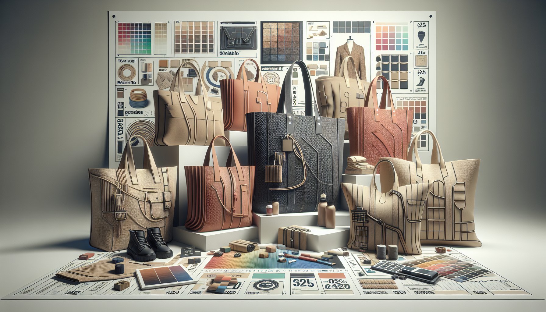 Oversized and customizable tote bags in luxury materials highlight sustainable fashion trends for 2025.