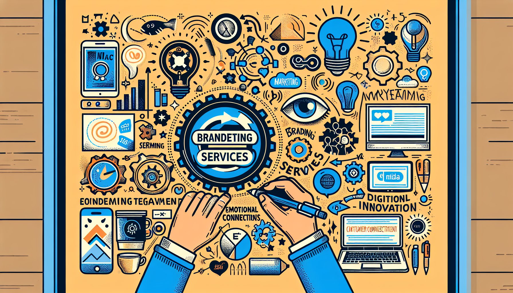 Comparison of branding vs. marketing services highlighting consumer engagement, emotional connections, and digital innovation in 2025.