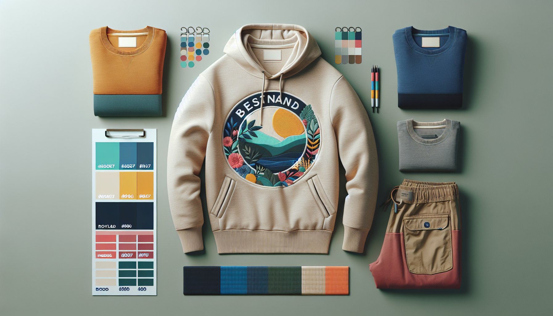 Expert tips on branded apparel design, focusing on brand identity, sustainable materials, and effective logo placement strategies.