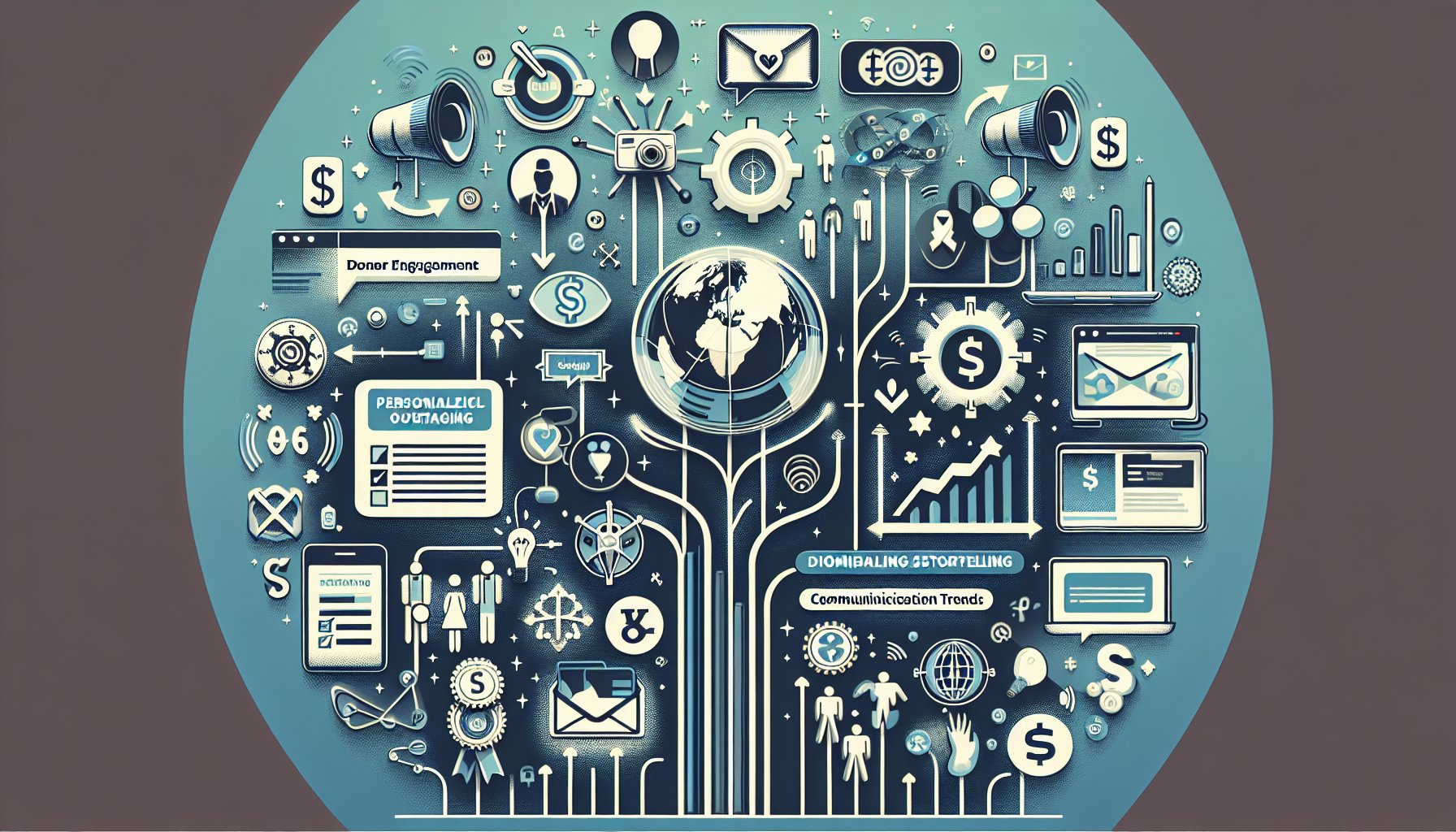 Messaging strategy playbook for nonprofits focusing on donor engagement, personalized messaging, storytelling, and social media trends.