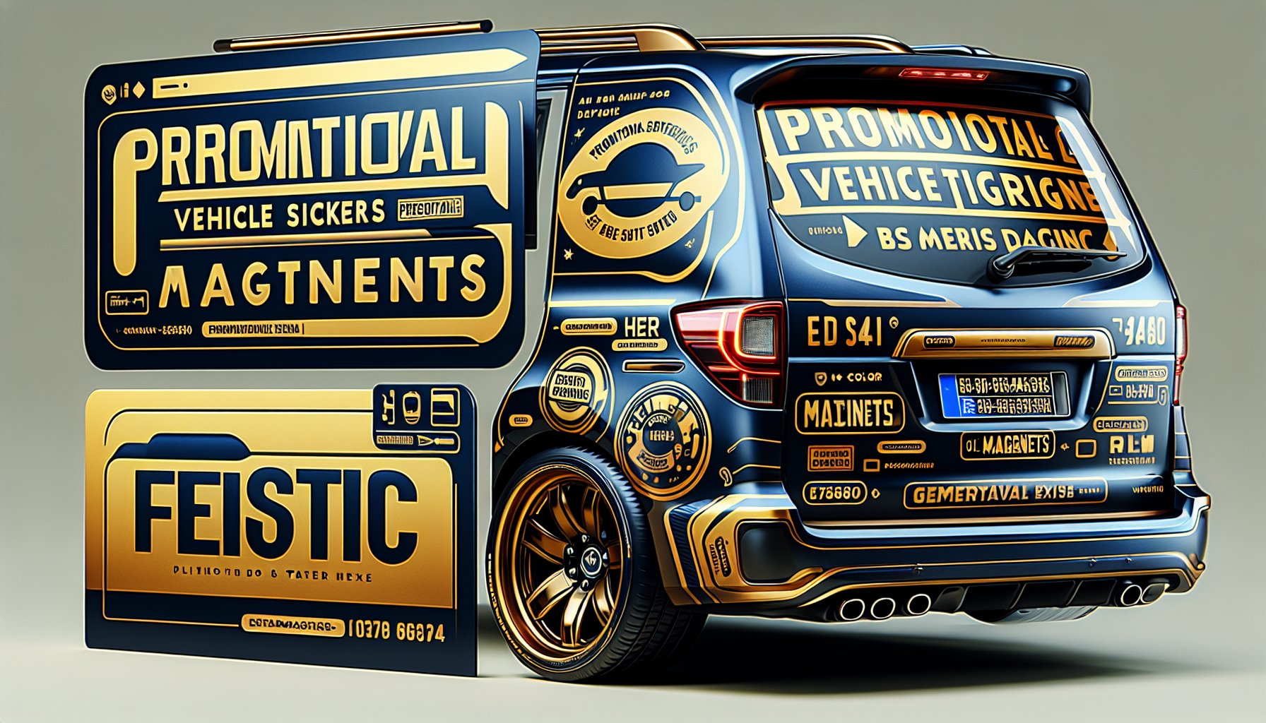 Comparison of promotional stickers and magnets for vehicle signage, highlighting design flexibility and advertising effectiveness.