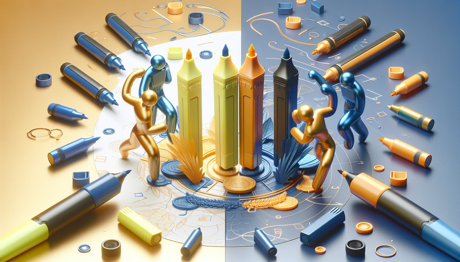 Comparison of highlighters and markers for effective note-taking tools in achieving academic excellence.