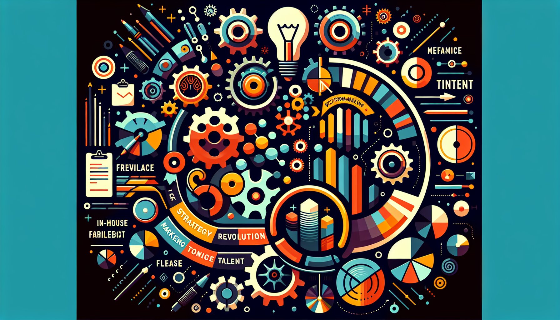 Marketing strategy consultation showcasing in-house revolution with freelance talent for sustainable, data-driven decision-making.