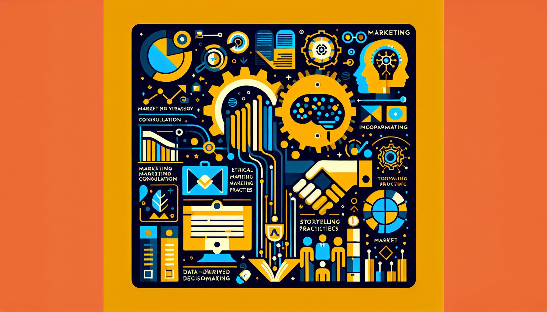 Marketing strategy consultation in 2025, highlighting AI, ethical practices, data-driven decisions, and storytelling techniques.