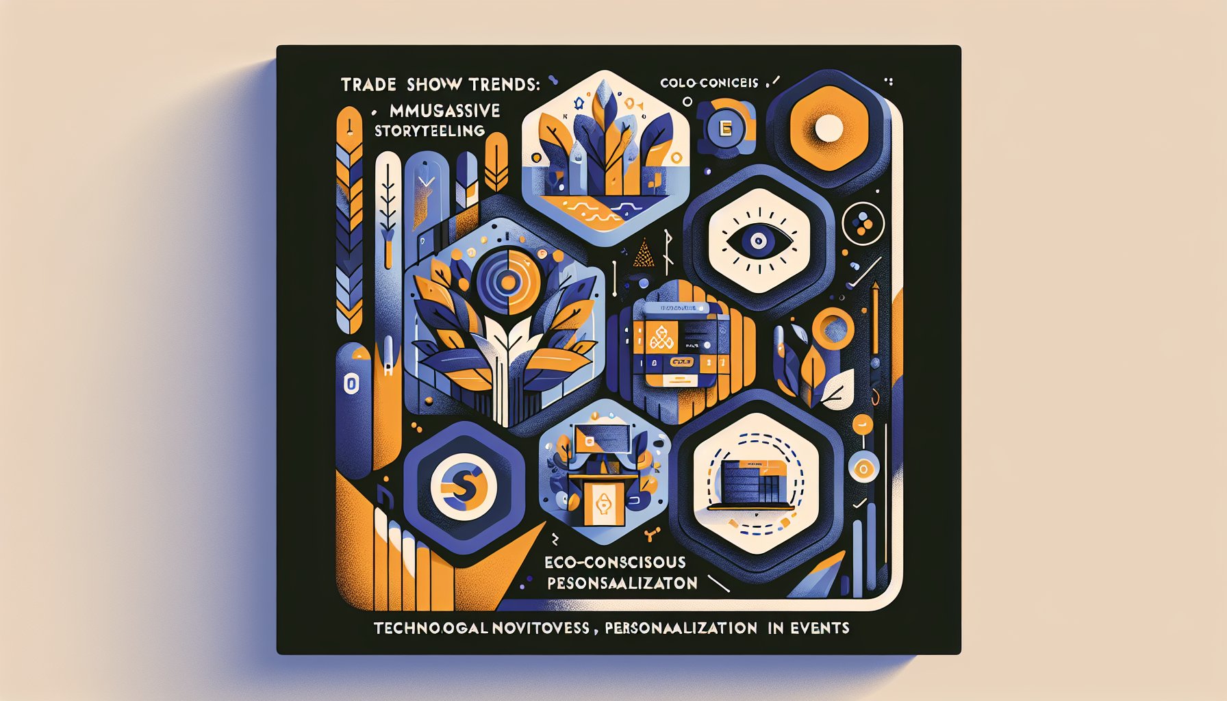 Trade show trends for 2025: immersive storytelling, eco-conscious swag, tech innovations, and personalized event experiences.