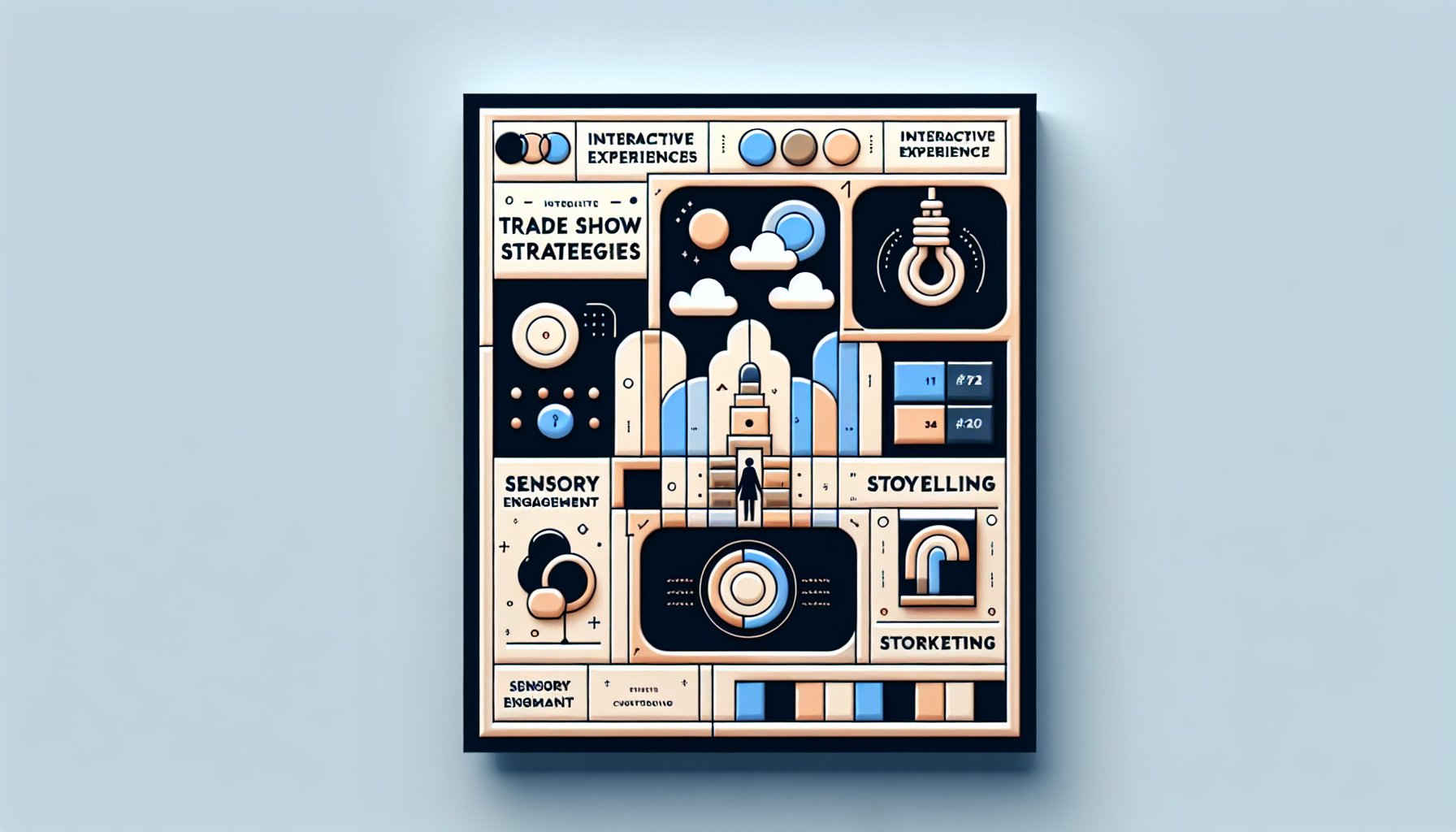 Trade show strategies for standout items: interactive experiences, sensory engagement, unique giveaways, and storytelling.