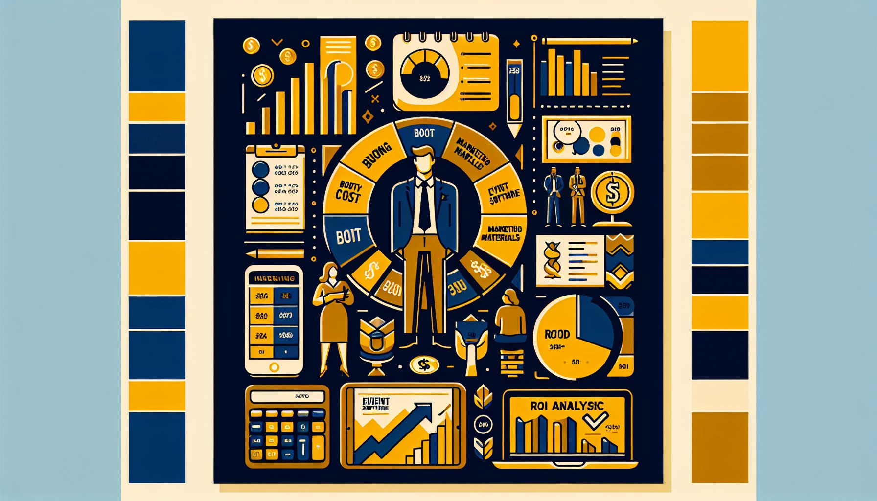 Guide to trade show budgeting, covering booth costs, marketing materials, event management software, and ROI analysis.
