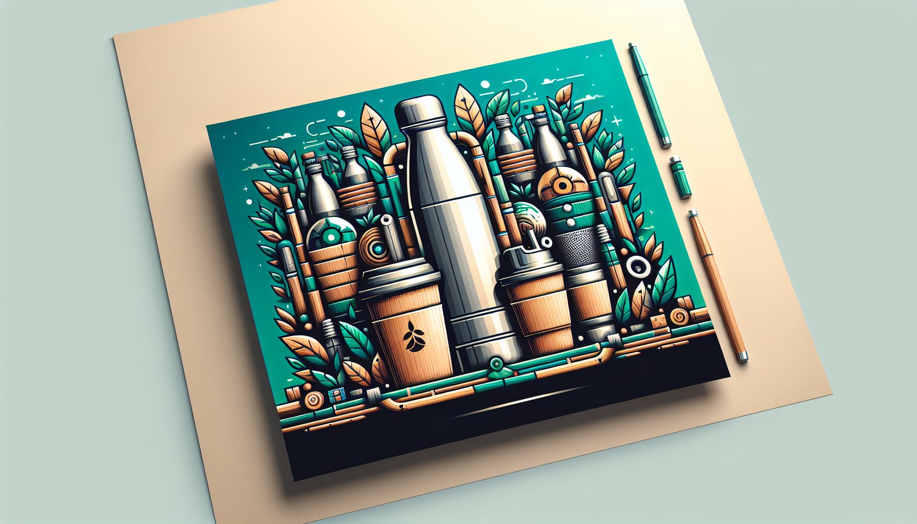 Comparison of bamboo cups and stainless steel bottles as sustainable drinkware alternatives with eco-friendly benefits.