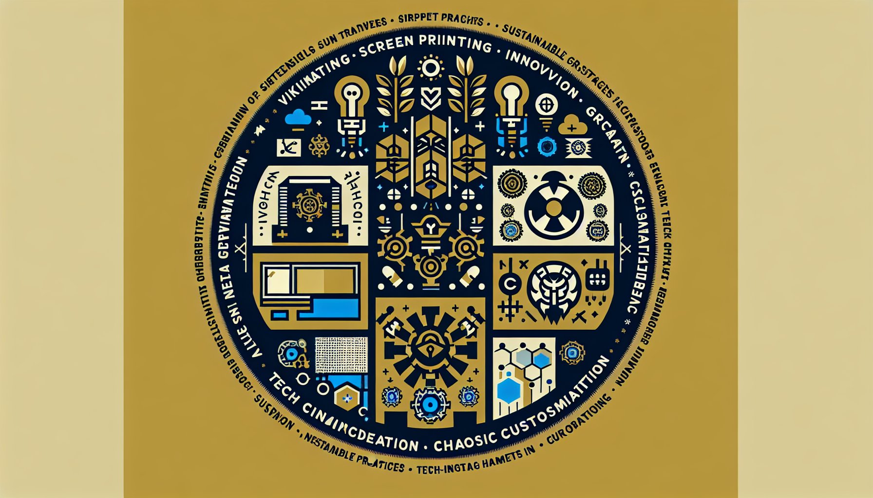 Innovative screen printing by Viking Graphics showcases tech-integrated garments and sustainable practices for chaotic customization.