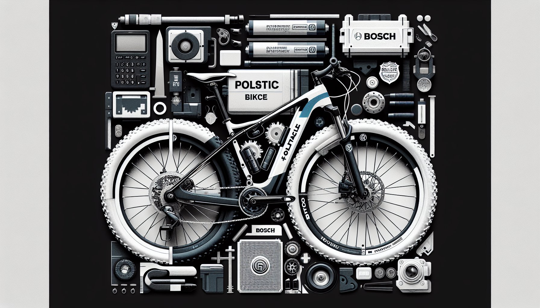 Patrol bicycle by Volcanic Bikes featuring a Bosch battery, enhancing law enforcement mobility in urban policing.