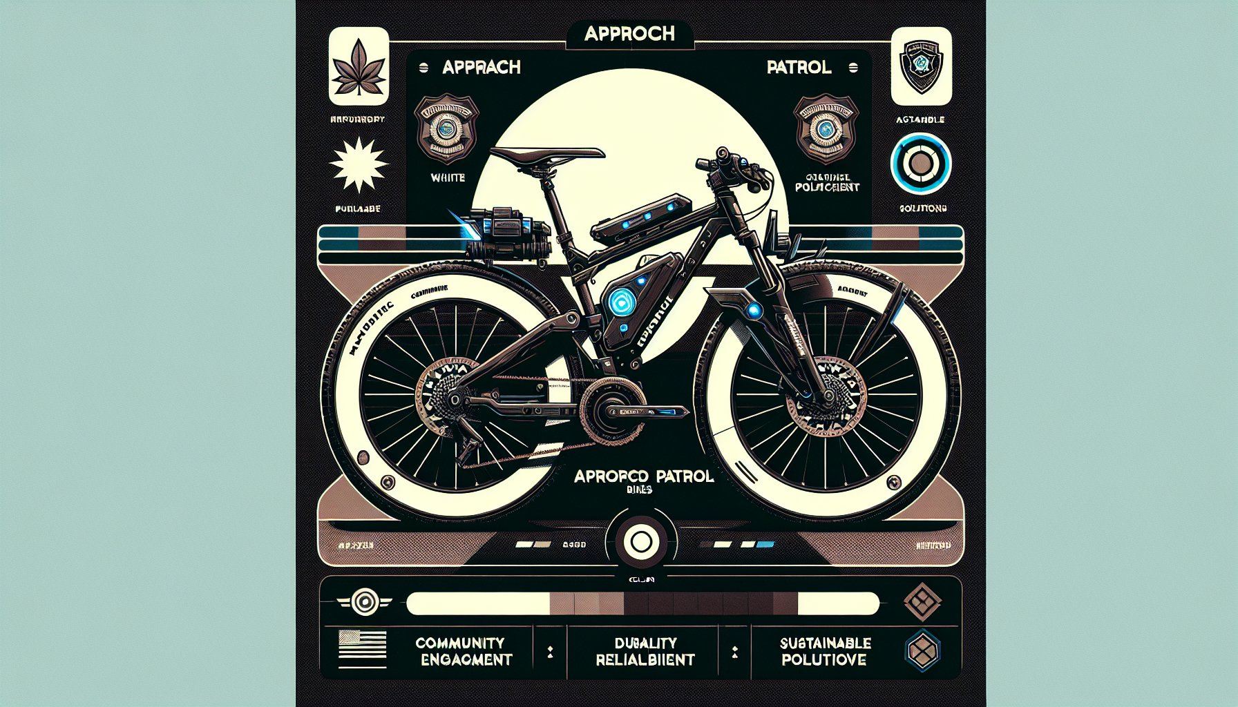 Top 8 features of the Approach Patrol Bicycle for law enforcement: durability, reliability, and sustainable community engagement.