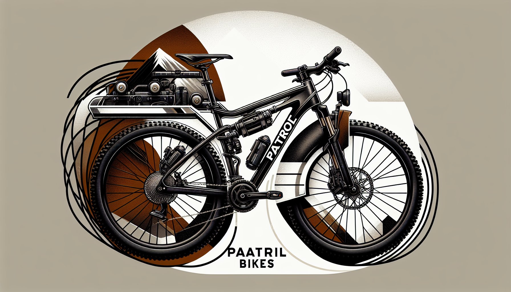 Patrol bike tackling rough terrain, showcasing Volcanic Bikes' customizable options for law enforcement and adventure cycling.
