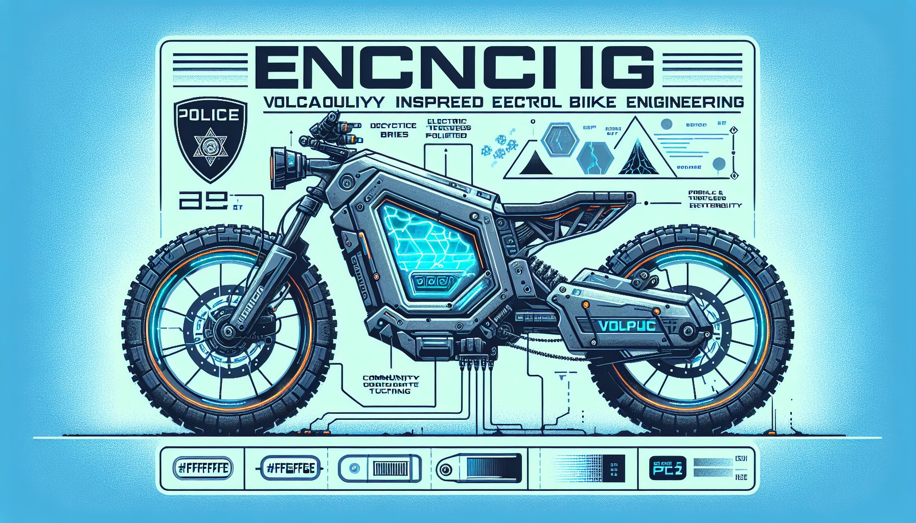 Patrol bike engineering by Volcanic Bikes showcases durable, sustainable electric bikes for community policing.