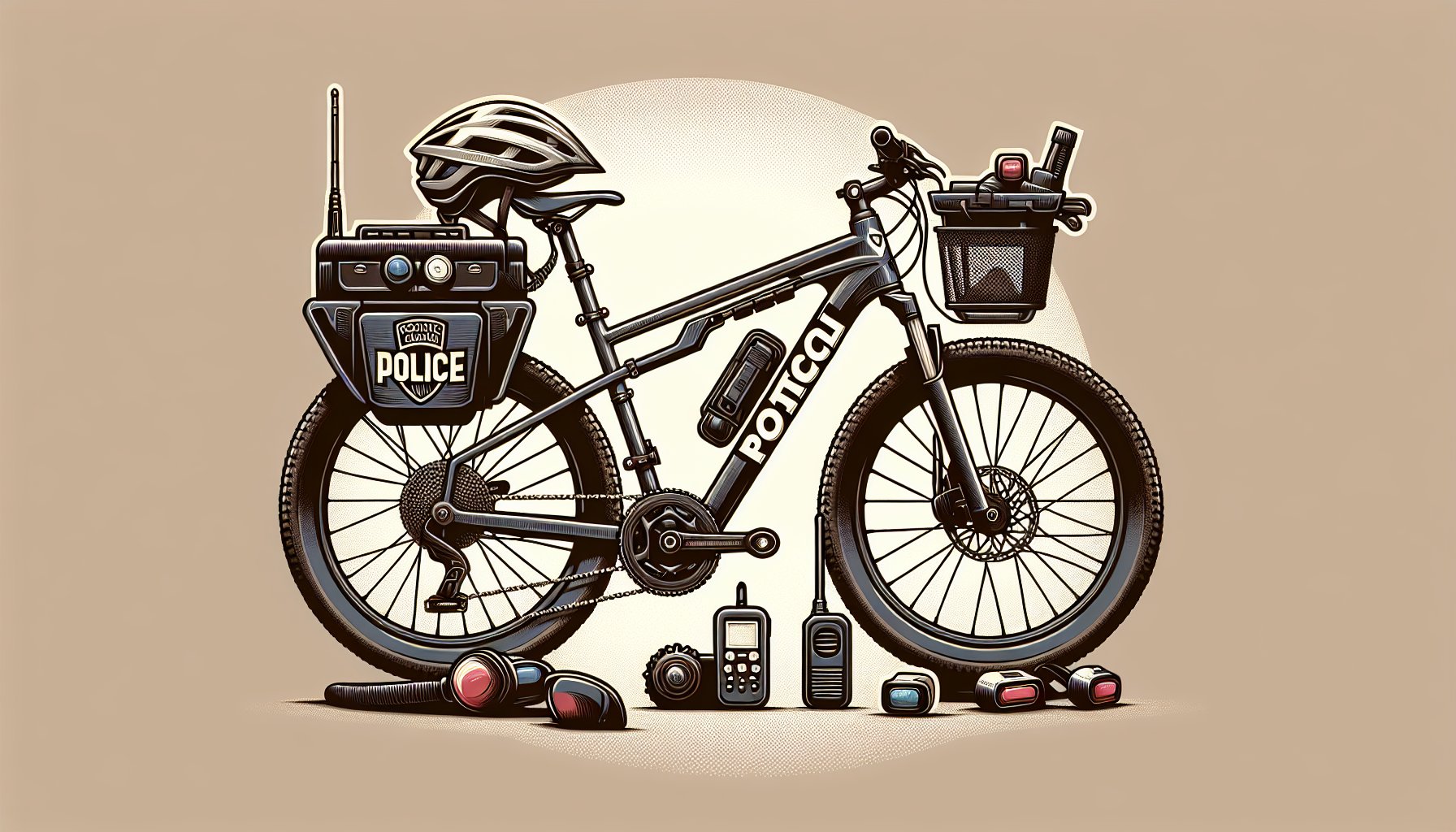 Patrol bike outfitting guide showcasing essential law enforcement accessories for community-oriented policing and urban mobility.