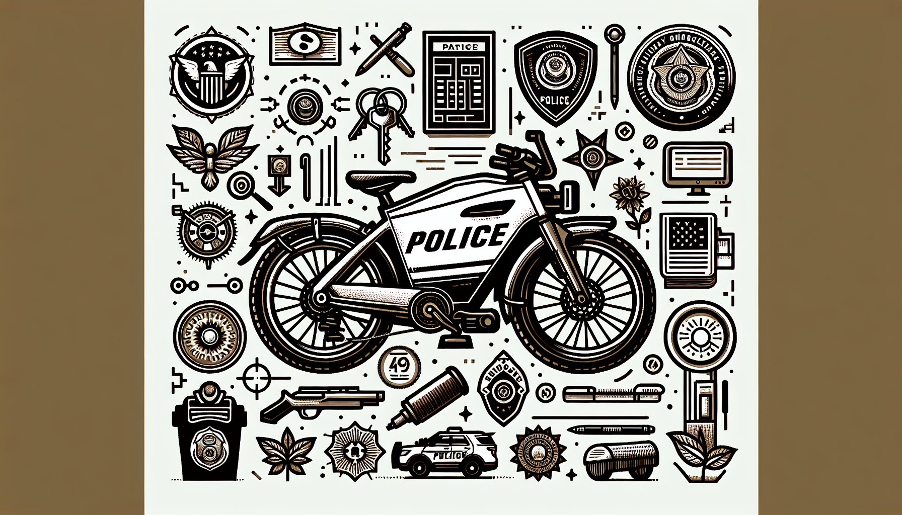 Comparison of patrol bike and traditional vehicles highlighting sustainable policing and community engagement in law enforcement.