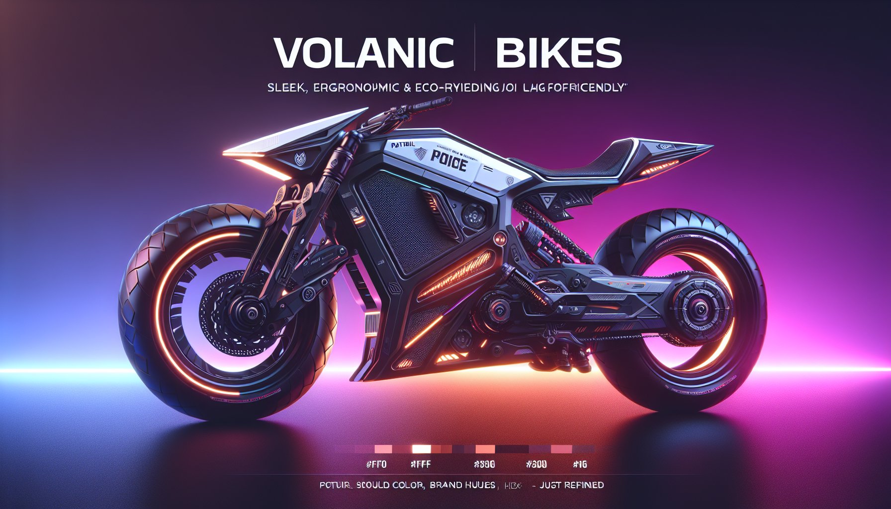 Patrol bike by Volcanic Bikes featuring ergonomic design, durability, and sustainability for law enforcement use.