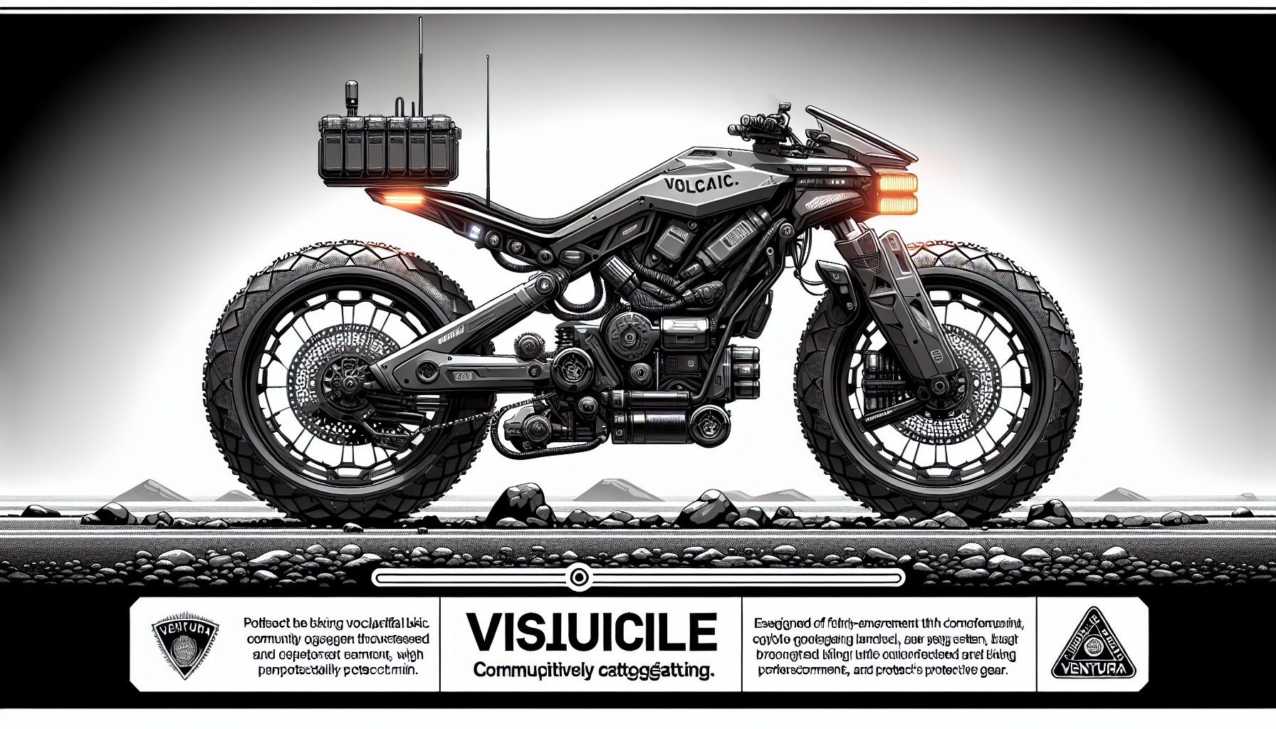 8 essential accessories for Volcanic Patrol Bikes, including lighting, protective gear, and navigation tools for Ventura terrain.