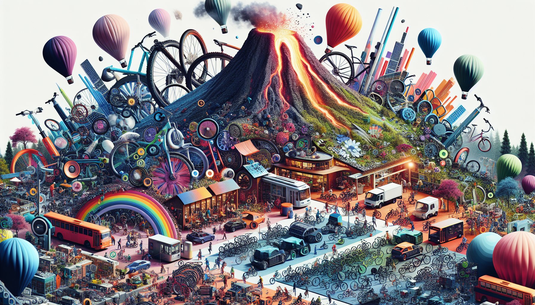 Volcanic Bikes showcases eco-friendly bicycles with innovative technology, promoting community engagement and sustainable practices.