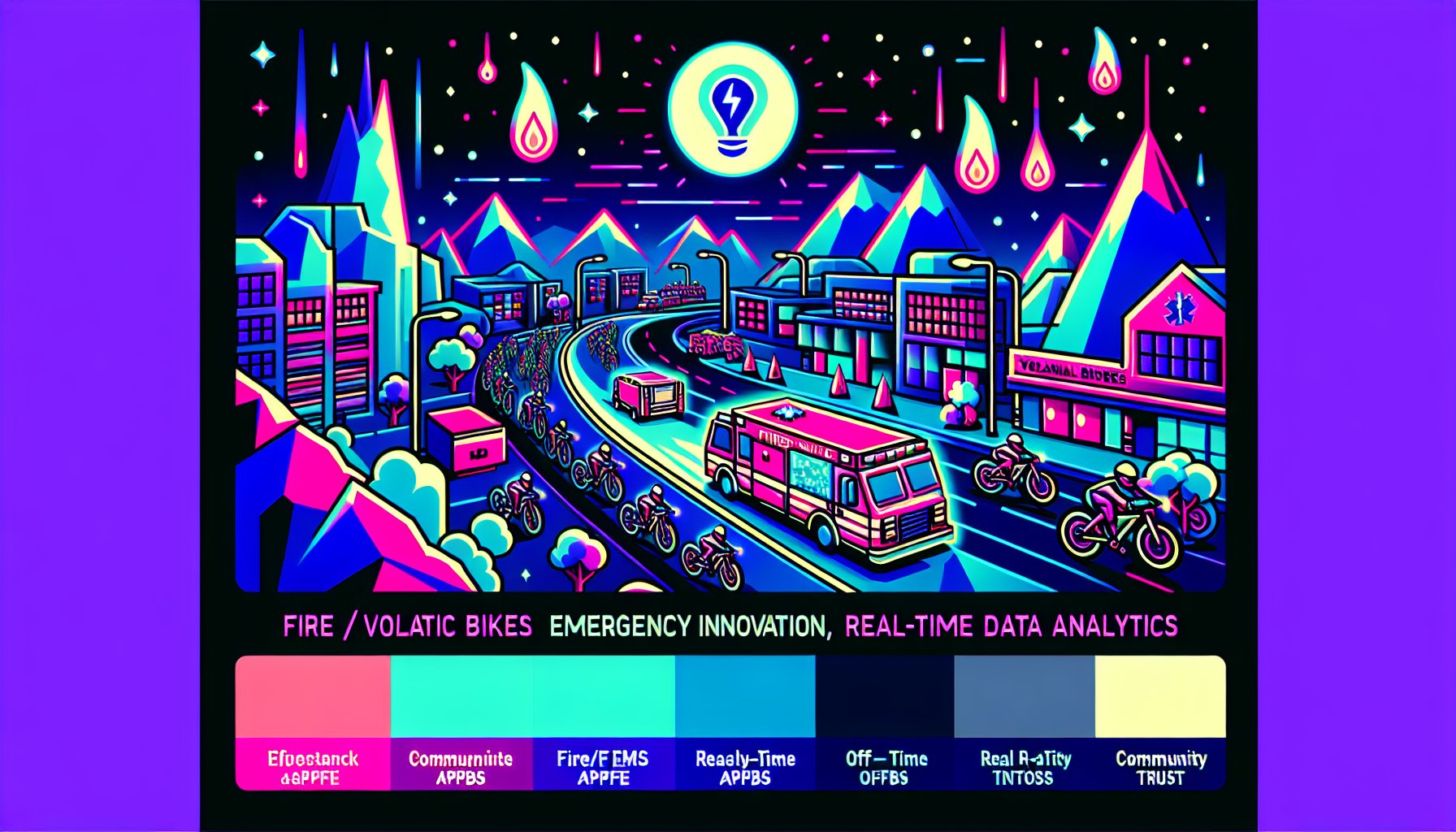 Fire/EMS APB boosts emergency response with volcanic bikes, real-time data analytics, and community trust building.