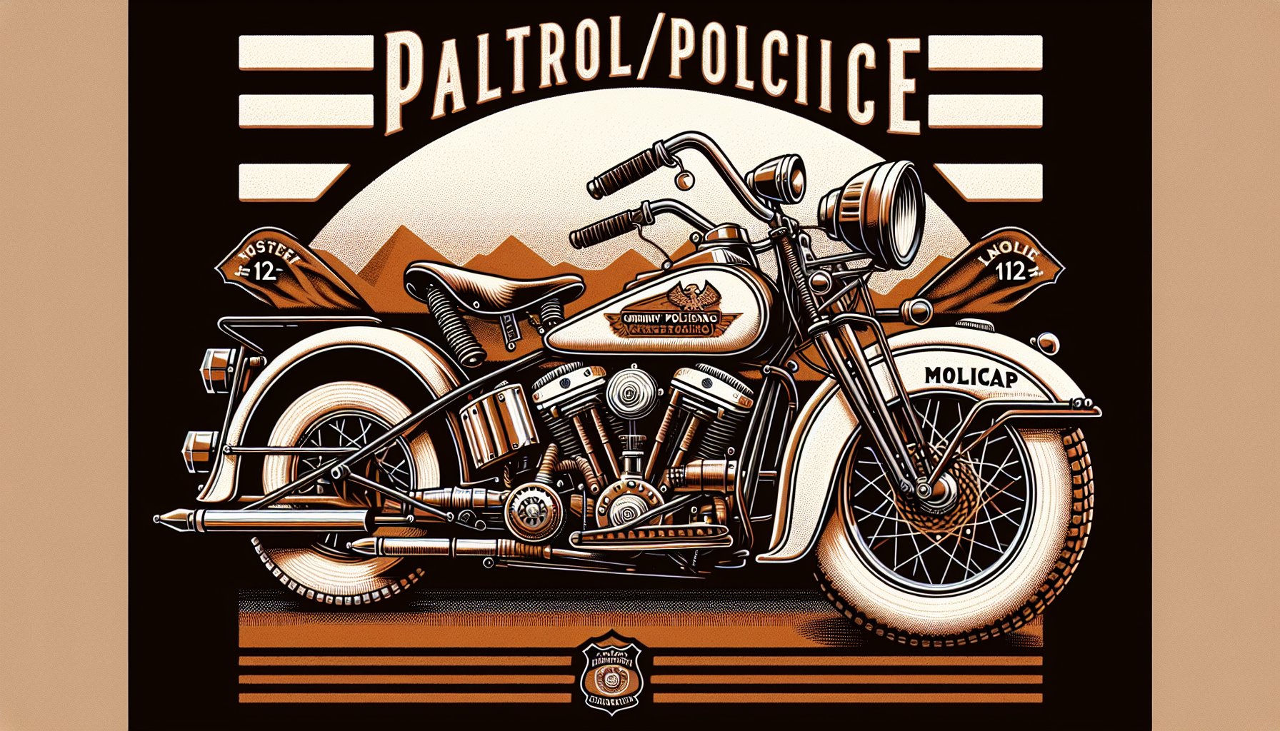 Patrol bike with advanced suspension systems by Volcanic Bikes, enhancing officer safety in community policing efforts.