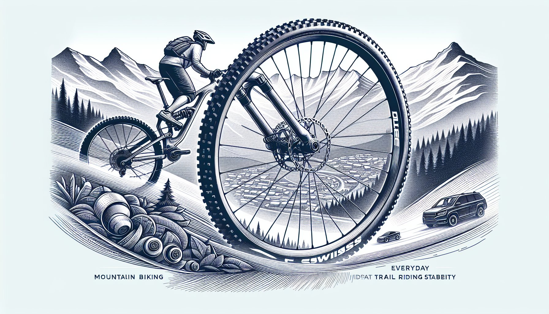 DT Swiss HU1900 wheels offer lightweight aluminum rims for optimal mountain biking performance and trail riding stability.