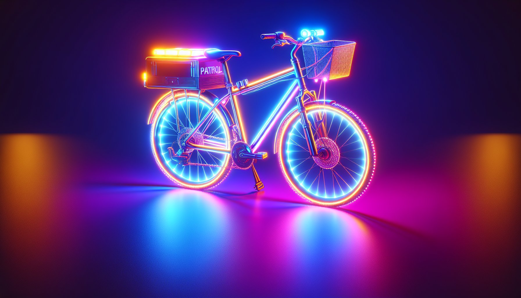 Patrol bike outfitting highlighting LED lighting for safety, visibility, and community engagement by Bicycle Patrol Outfitters.