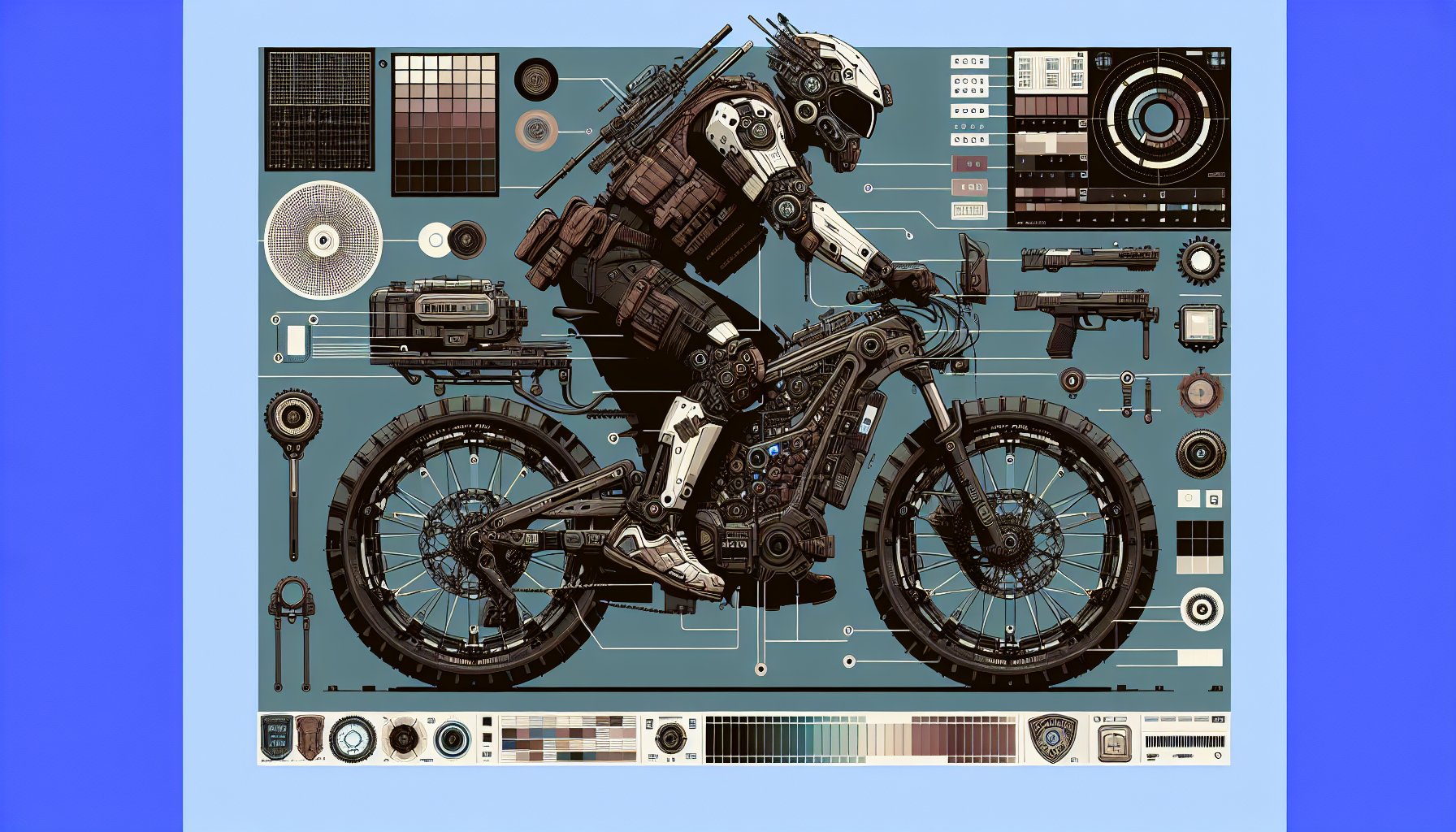 Durable nylon gear and ergonomic accessories for effective patrol bike outfitting and enhanced visibility and communication.