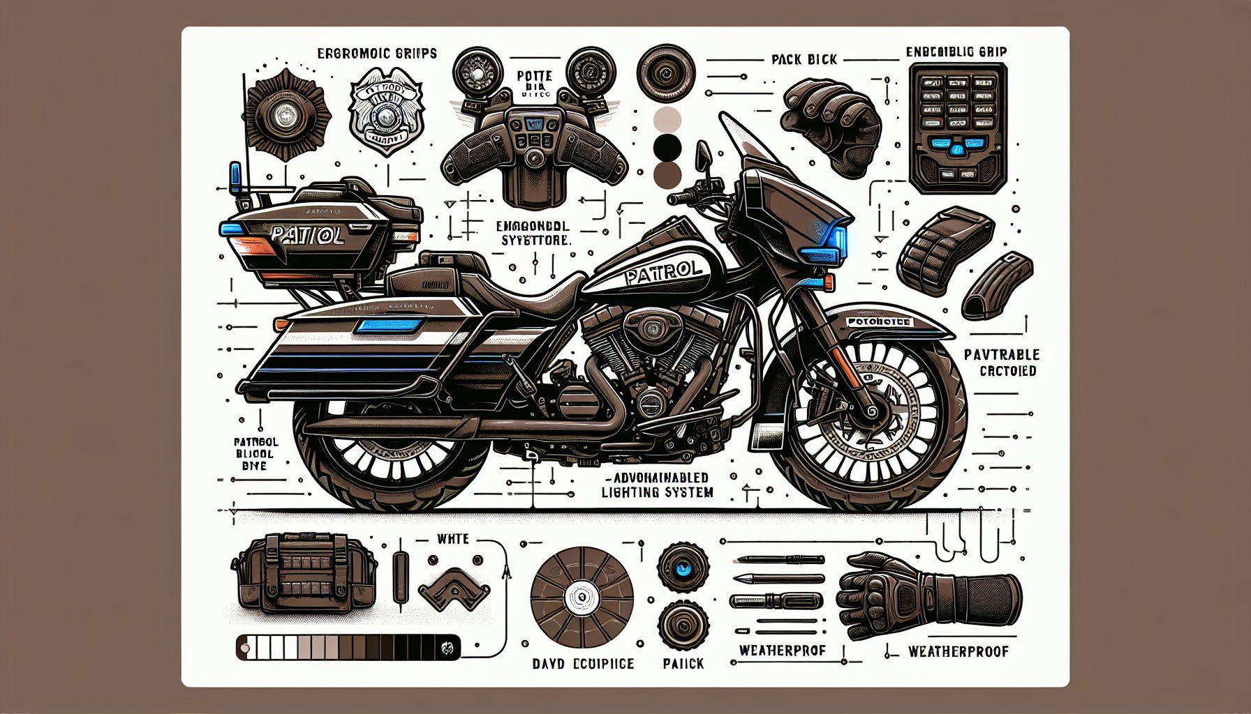 2025's top patrol bike accessories: ergonomic grips, advanced lighting, customizable gear, and weatherproof equipment for comfort.