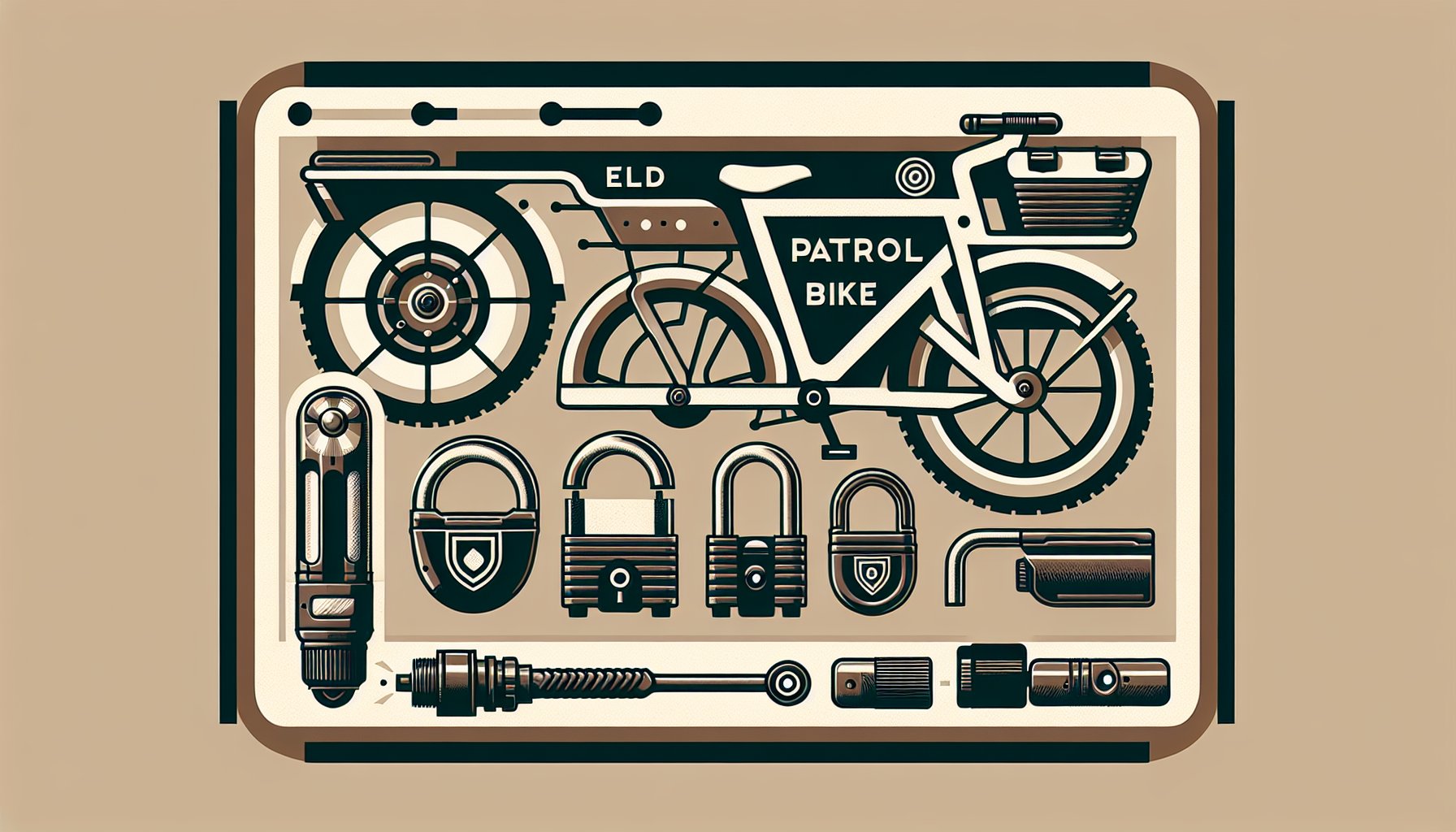 Comprehensive checklist of patrol bike accessories, featuring LED lights, U-locks, and sustainable storage solutions.