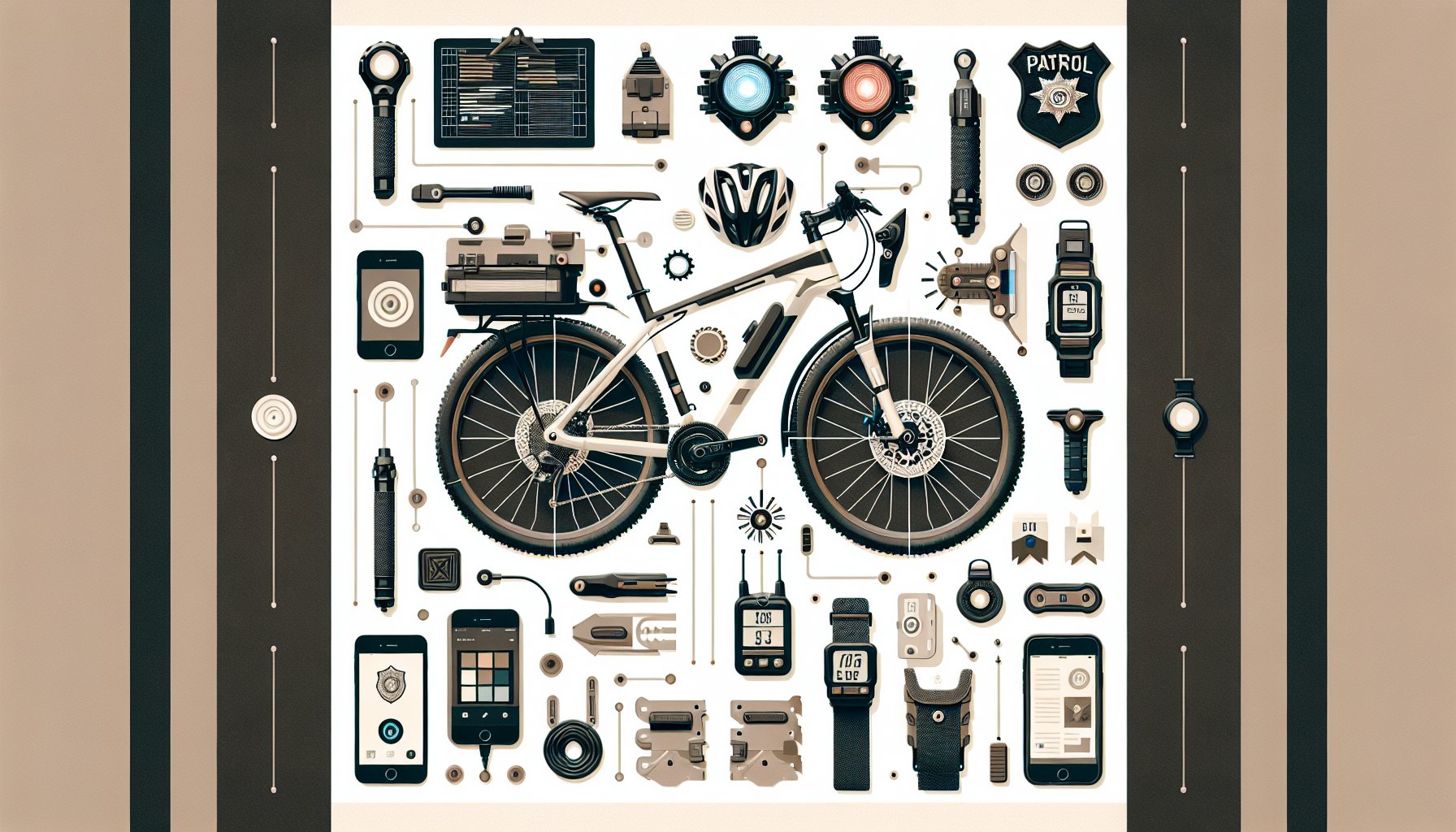 Top 10 patrol bike accessories including high-visibility lights, ergonomic designs, secure grips, and bike computers for safety.